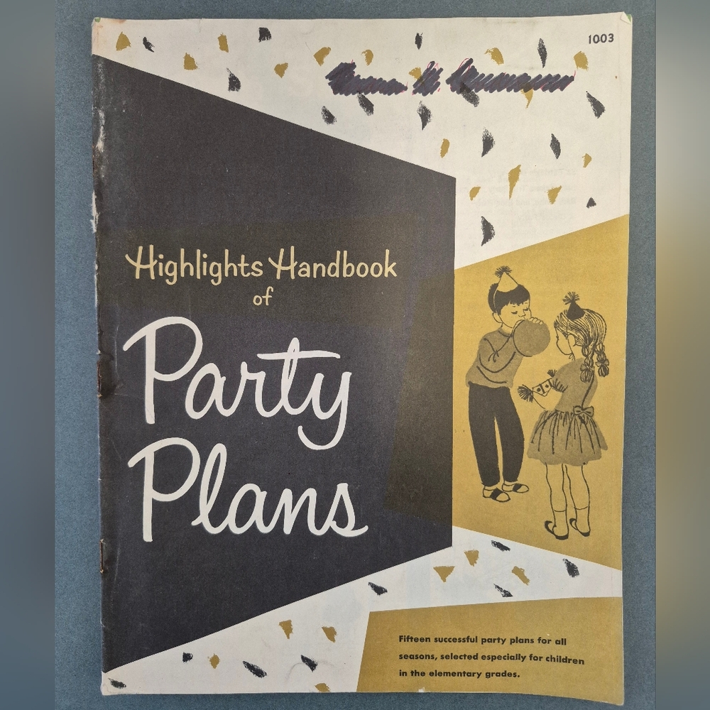 RARE VINTAGE FIND - 1962 Highlights Handbook of Party Plans